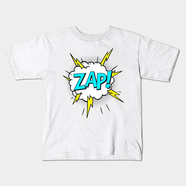 zap! pop art Kids T-Shirt by InshynaArt